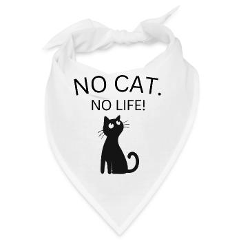 Keine Katze kein Leben - Bandana - Weiß - Vorne