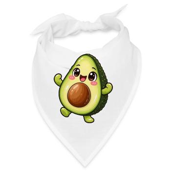 Avocado Kawaii Style – Süßes Fruchtmotiv - Bandana - Weiß - Vorne