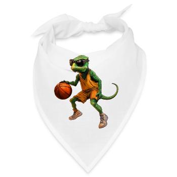Basketball-Echse im Orange-Trikot - Bandana - Weiß - Vorne