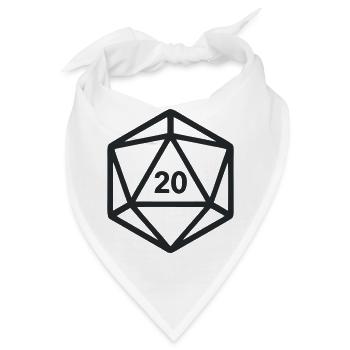 D20 Wuerfel Rollenspiel Grafik - Bandana - Weiß - Vorne