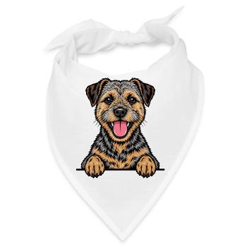 Border Terrier - Bandana - Weiß - Vorne