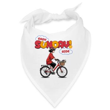 Easy Sunday Ride Fahrrad Anime Mädchen Geschenk - Bandana - Weiß - Vorne