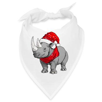 Nashörner Weihnachten / Weihnachtsmann Nashorn - Bandana - Weiß - Vorne