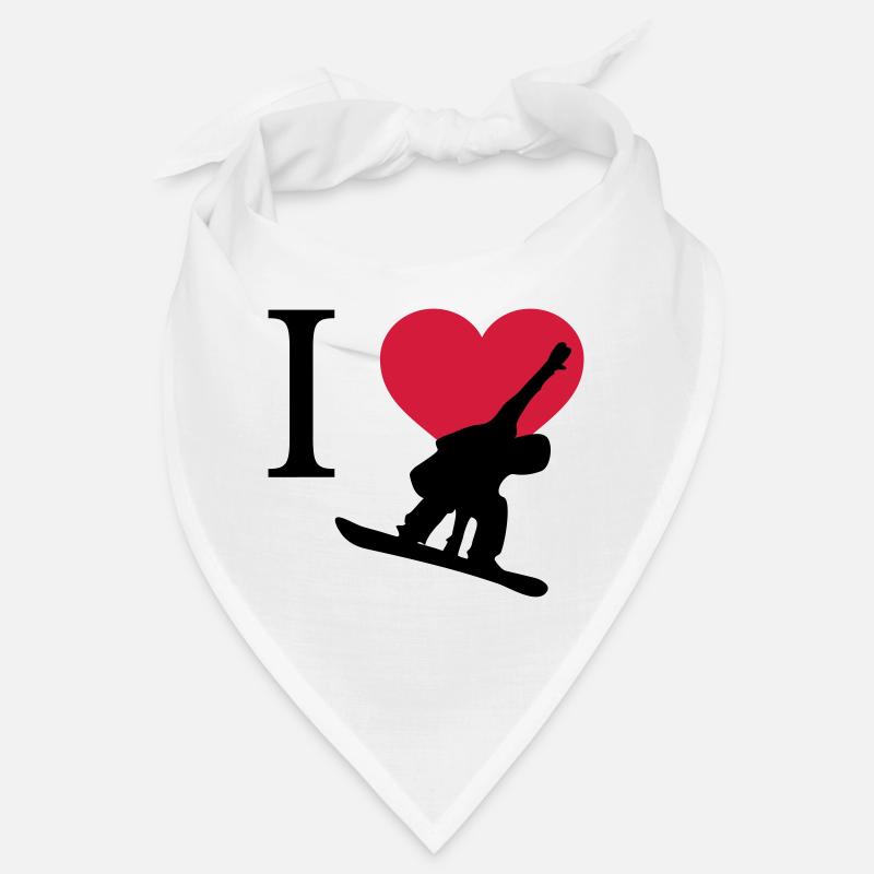 I Love Snowboarding Bandana