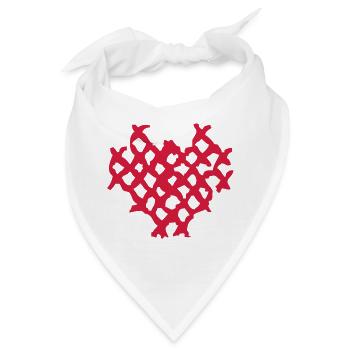 Waffel Herz - Bandana - Weiß - Vorne