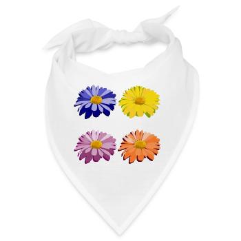 Blumen - Bandana - Weiß - Vorne
