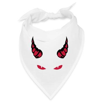Teufel Horn Auge böse heftig 1910 - Bandana - Weiß - Vorne