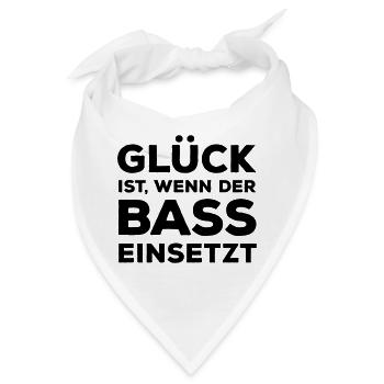 Glück ist, wenn der Bass einsetzt. Musik Rocker - Bandana - Weiß - Vorne