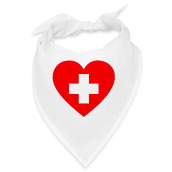 Erste-Hilfe-Herz - Bandana - Weiß - Vorne