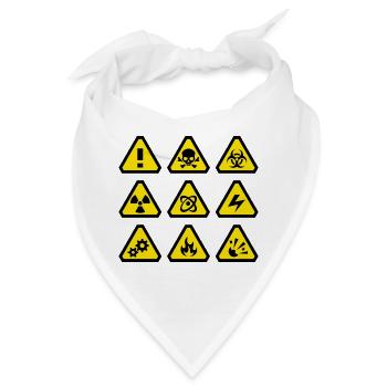 Gefahrenzeichen - Bandana - Weiß - Vorne