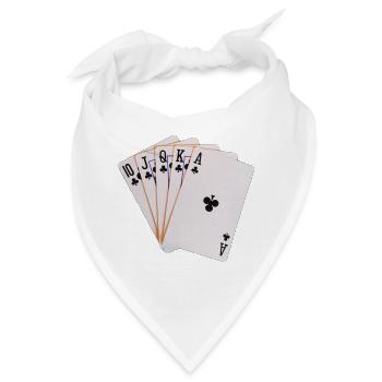 Poker, Royal Flush Kreuz. Geschenkidee - Bandana - Weiß - Vorne