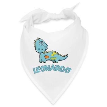 Dinosaurier lustig Kind Leonardo Geschenk Geburtst - Bandana - Weiß - Vorne