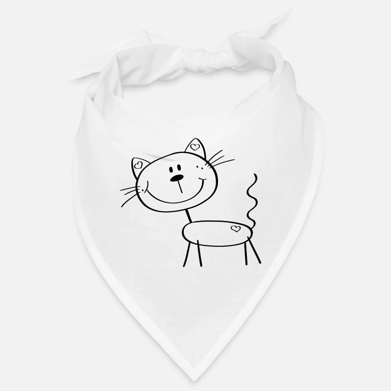 Lustige Strichmännchen Katze - Comic - Katzen Bandana