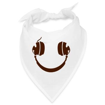 Smiley Headphone - Bandana - Weiß - Vorne
