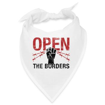 Öffnet die Grenzen - Refugees Welcome! - Bandana - Weiß - Vorne