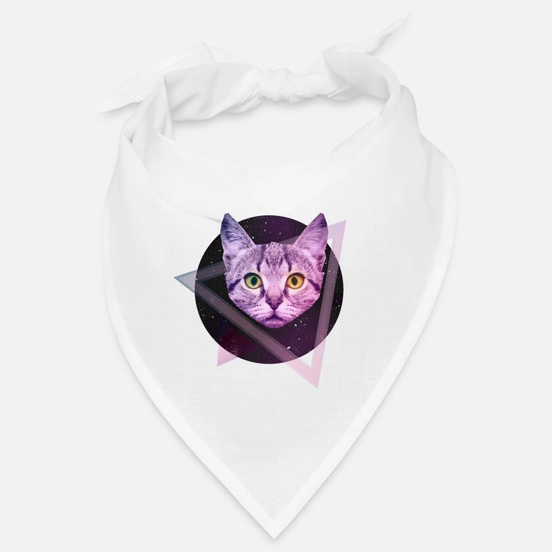 Space cat - Bandana - white