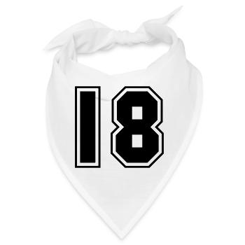 Nummer 18 College Style Sport Design - Bandana - Weiß - Vorne