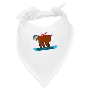 Snowboard Faultier - Bandana - Weiß - Vorne