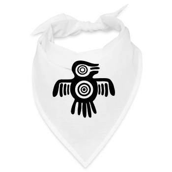 Aztec Vogel - Bandana - Weiß - Vorne