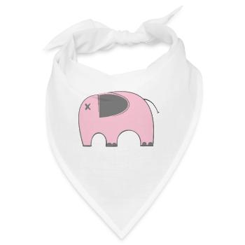 Rosa Elefant - Bandana - Weiß - Vorne