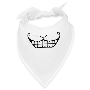 Grinsen / Cheshire cat smile (2c) - Bandana - Weiß - Vorne