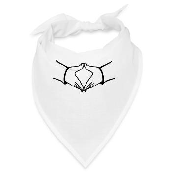 Merkelraute, Merkel, Raute, merkeln - Bandana - Weiß - Vorne