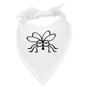 Witzige Fliege / Cartoon fly (b, 1c) - Bandana - Weiß - Vorne