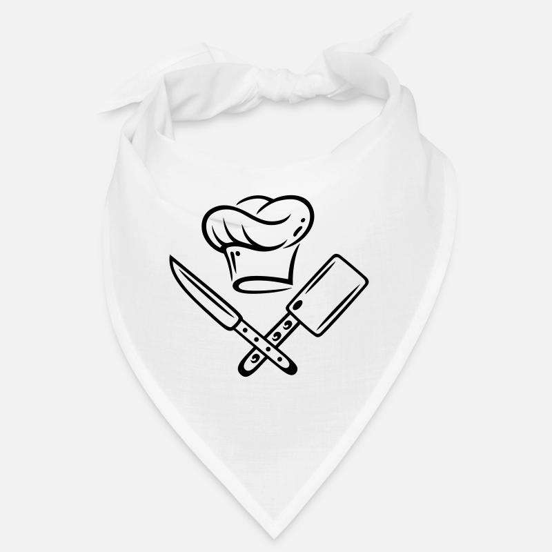 Cooking hat with knives. Bandana