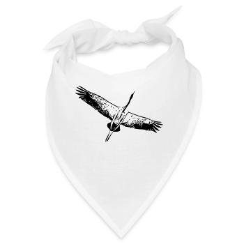 Reiher Vogel im Flug - Bandana - Weiß - Vorne