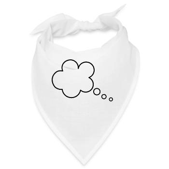 Denkblase Sprechblase Denken Motiv Clipart Vorlage - Bandana - Weiß - Vorne