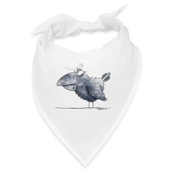 Kleiner Rabe I Krähe I Vogel Comic - Bandana - Weiß - Vorne