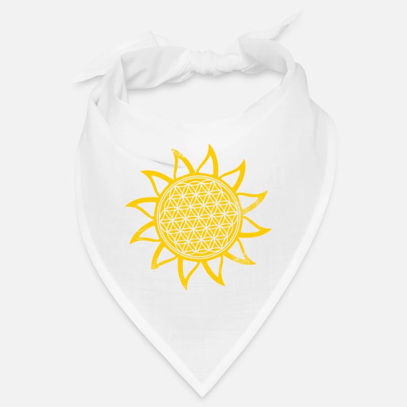 Soleil - fleur de vie - Bandana - blanc