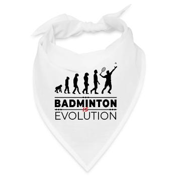 Badminton is evolution - Message Humor Parodie - Bandana - Weiß - Vorne