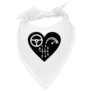 Getriebe 6 Gang Herz - Bandana - Weiß - Vorne