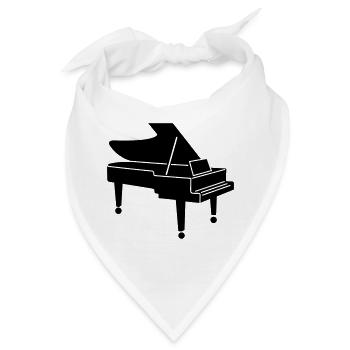 Klavier - Bandana - Weiß - Vorne