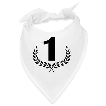 Nummer 1 im Lorbeerkranz - Bandana - Weiß - Vorne