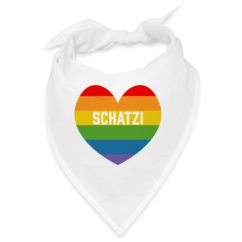 Regenbogenherz Schatzi LGBT lgbtqi queer - Bandana - Weiß - Vorne