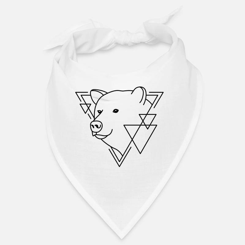 Bär in geometrischer Form - Line-Art-Design Bandana