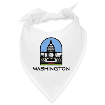 Washington - Washington State Capitol - Bandana - Weiß - Vorne