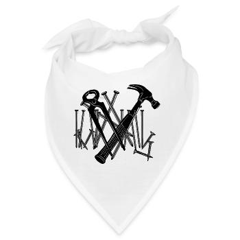 Tischlerwerkzeuge und Nägel - Bandana - Weiß - Vorne