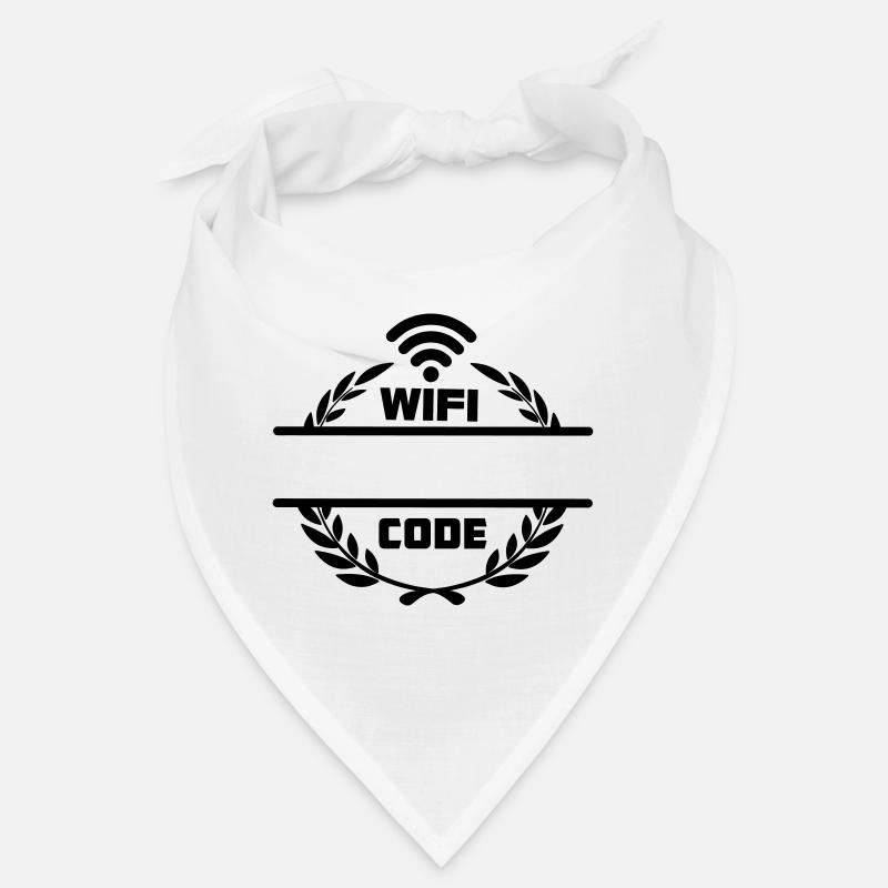 Wifi code in laurel wreath with blank text bar Bandana