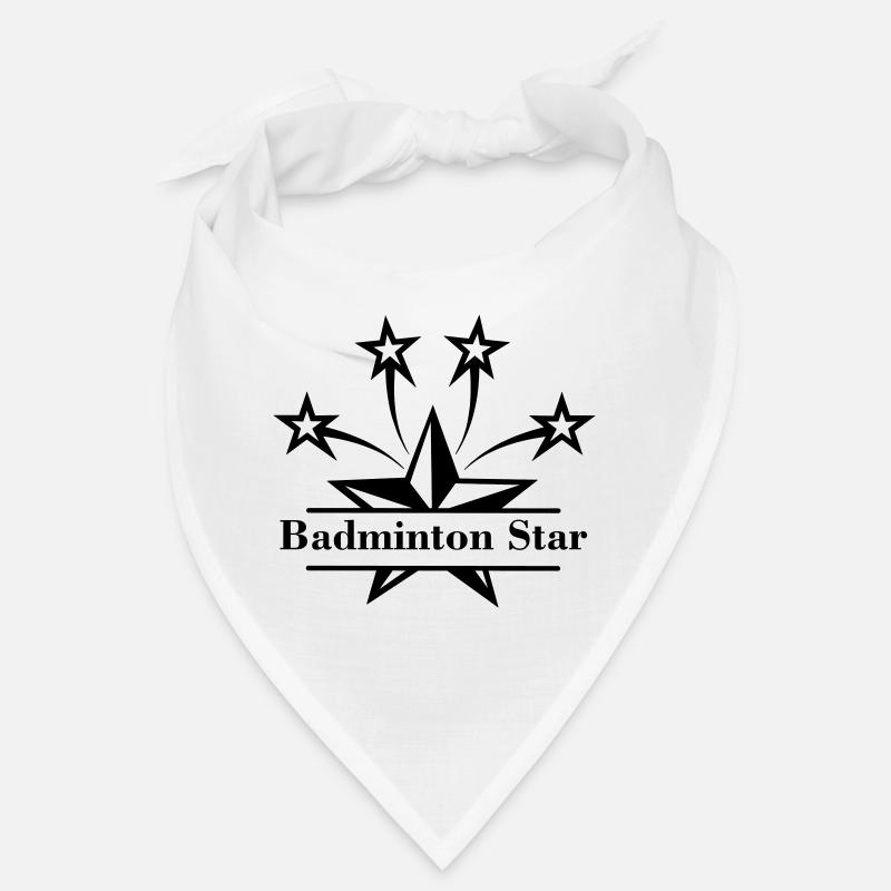 Star with bar in between and text 'Badminton Star' Bandana