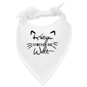 Katzen regieren die Welt - Bandana - Weiß - Vorne
