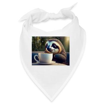 Caffeinated Sloth - Bandana - Weiß - Vorne