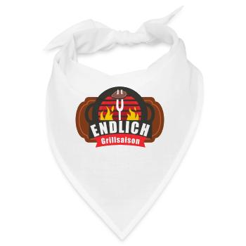 Grillsaison Goodies, Grillen, BBQ, Camping - Bandana - Weiß - Vorne
