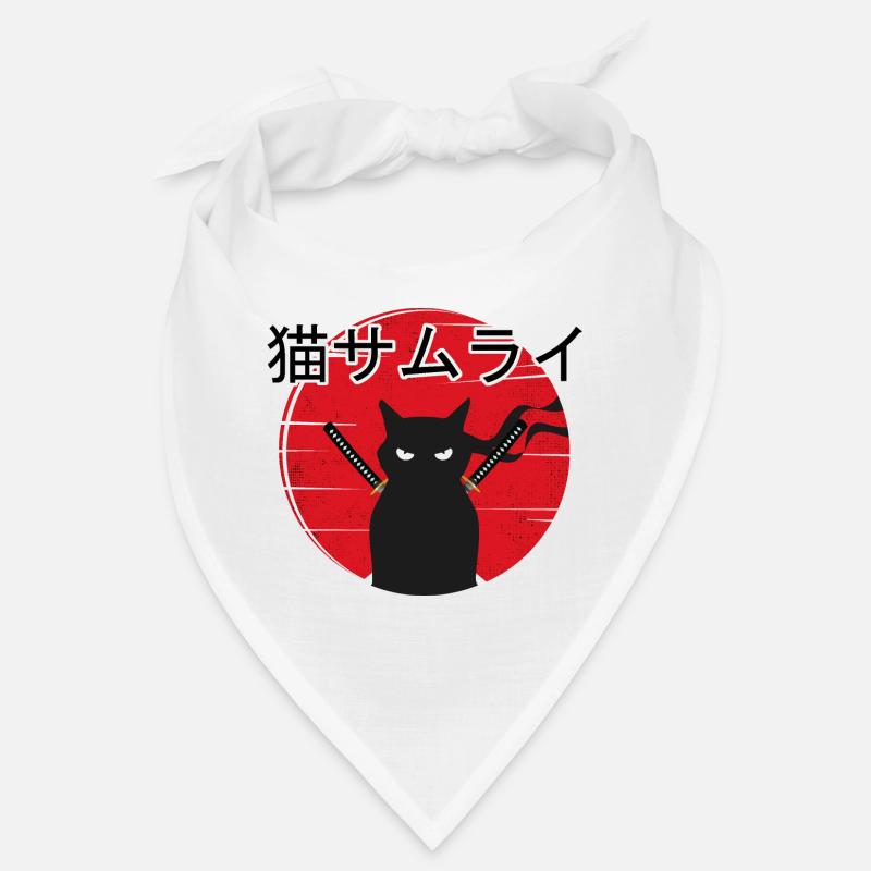 Samurai Kitten Ninja Cat Japanese Vintage Sunset Bandana