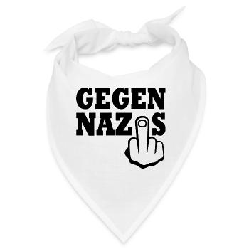 Gegen nazis Mittelfinger - Bandana - Weiß - Vorne