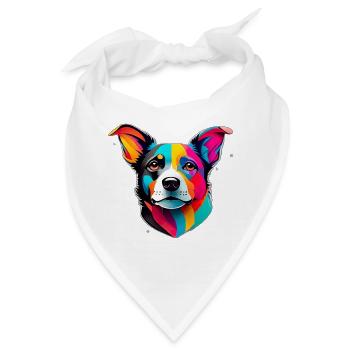 colorful dog face - Bandana - Weiß - Vorne