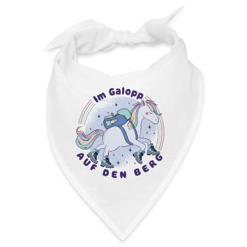 Einhorn - Im Galopp auf den Berg -Wandern mit Kids - Bandana - Weiß - Vorne