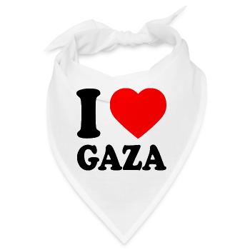 I love gaza - Bandana - Weiß - Vorne
